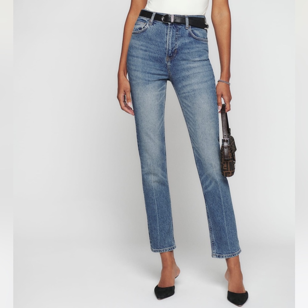 Reformation Liza Ultra High Rise Straight Jean in Malta - Size 25, NWT